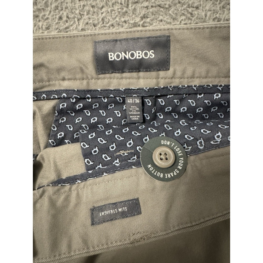 Bonobos Chino Pants Men's 40/36 Slim Fit Straight Leg Classic - Picture 7 of 8